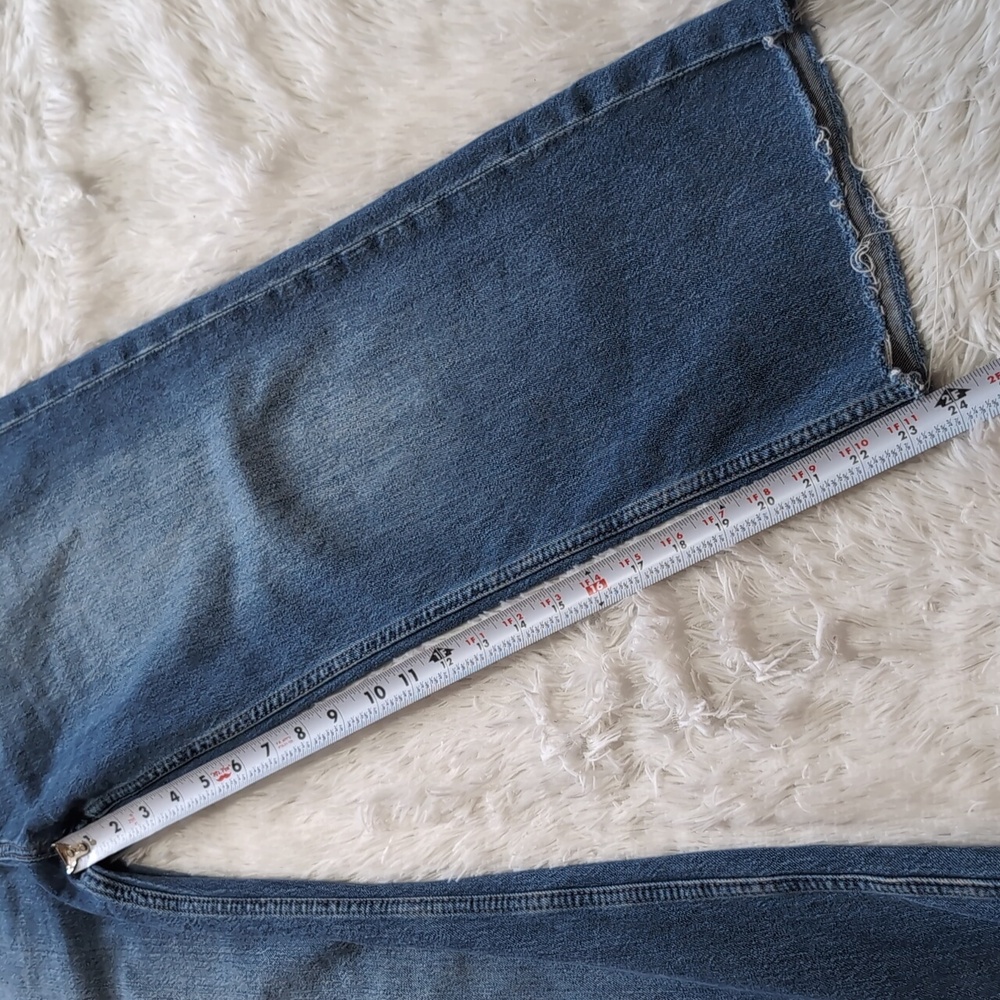 Gap Loose Fit High Rise Frayed Hem Blue Denim Crop Jeans Size 29 - Picture 13 of 13
